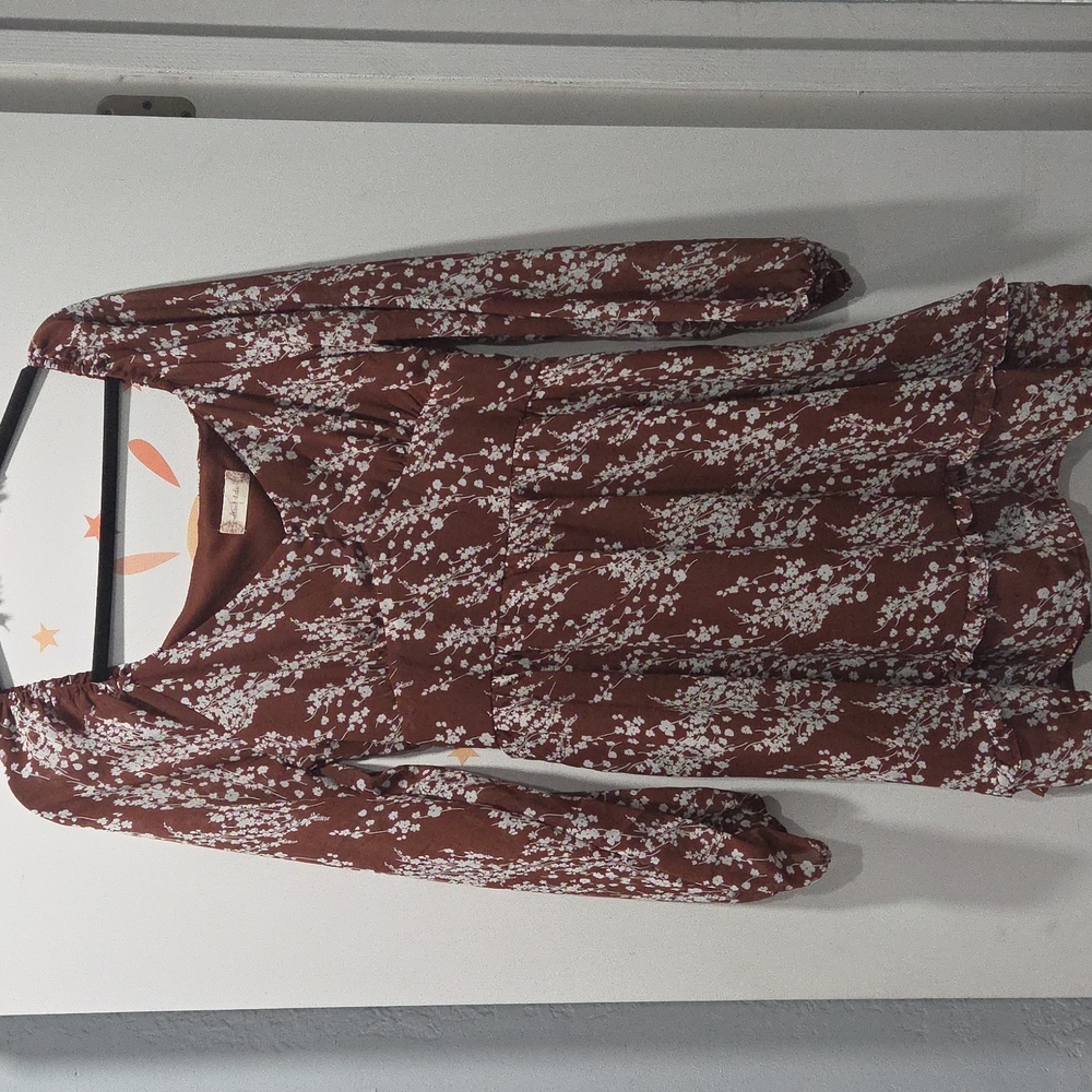 Altar'd State White Floral Long Sleeve Dress USED ONCE